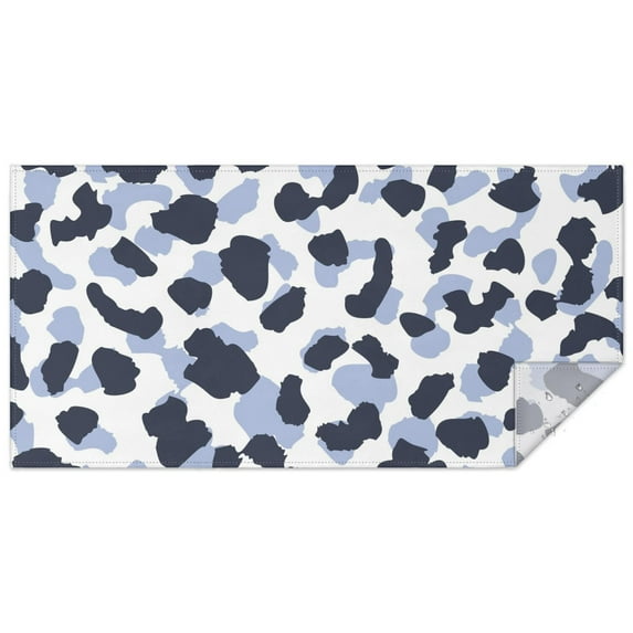 Blue and Dark Blue Leopard Pattern Rectangle Tablecloth 60"x120",Waterproof Polyester Rectangle Table Cloth, Wipeable Spillproof Polyester Tablecloth for Dining, Camping, Indoor and Outdoor