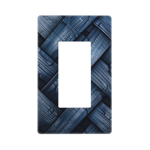 Blue Dark Fabric Mix Light Switch Cover Decorative Switch Plates and Outlet Covers Wall Plates for Electrical Kitchen Home Office Art Decor