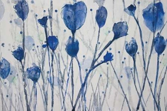 Blue Day Garden Canvas Art - Susan Jill (12 x 18)