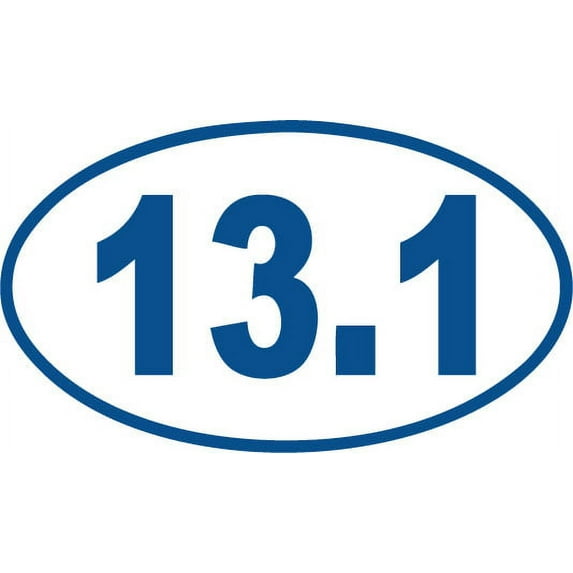 Blue Decaltor 13.1 Half Marathon Black Oval Car Decal Heavy Duty Waterproof 3'' X 5''
