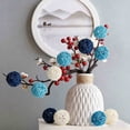 thumbnail image 1 of Blue Decorative Vase Filler Balls Set • Wicker Rattan Orbs for Bowl, Coffee Table, Wedding Party Centerpiece • 15/24 Pieces Blue Mixed, 2 in Diameter, 1 of 7
