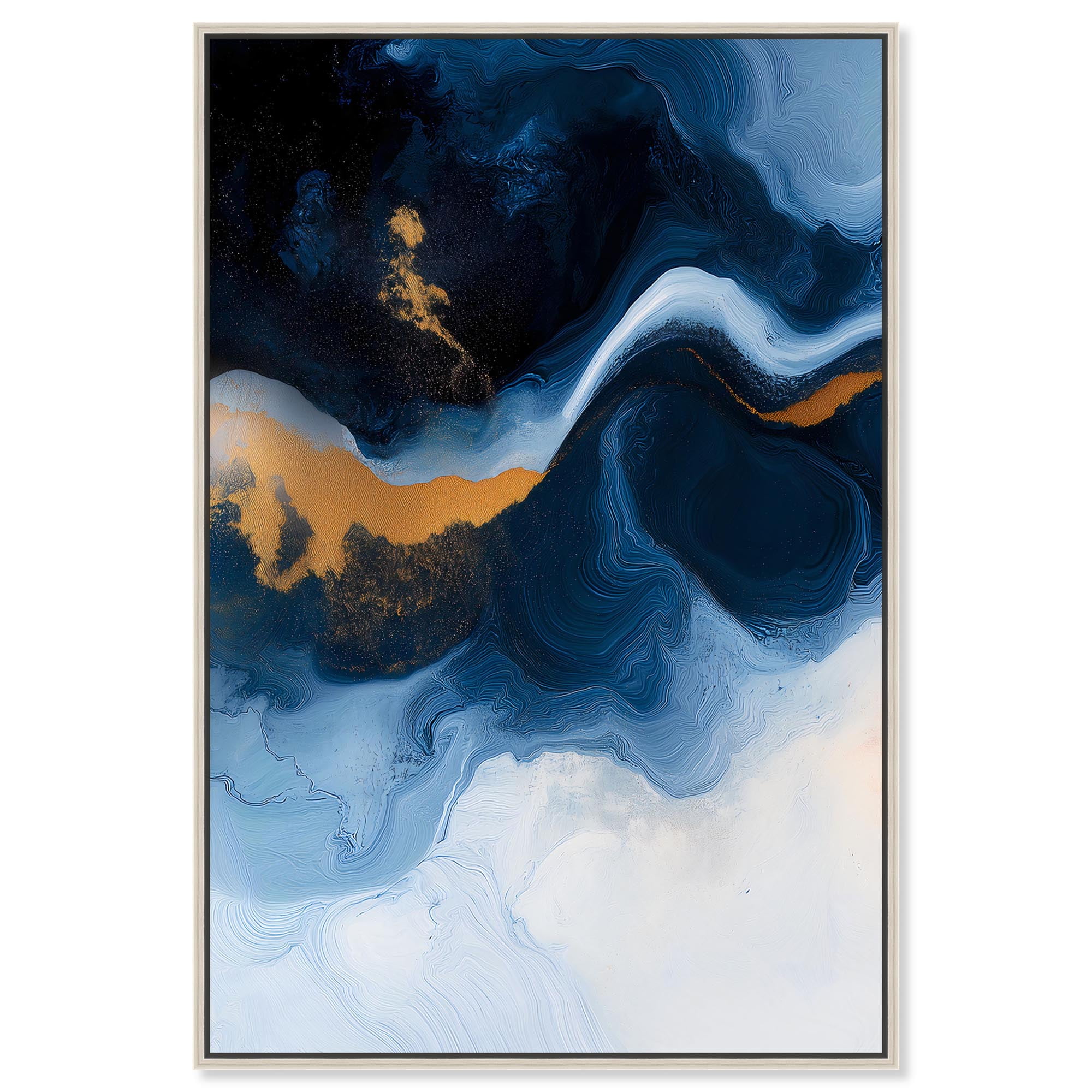Blue Deep I Canvas Blue Geode Wall Art by Art Remedy, Silver Frame, 10 ...