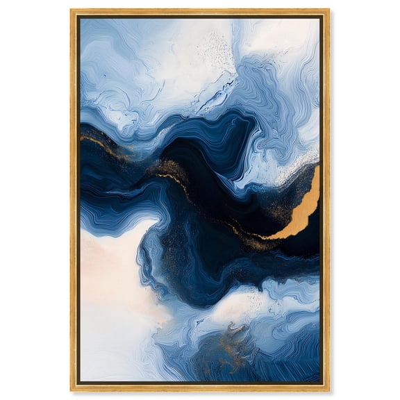 Blue Deep II Canvas Blue Geode Wall Art by Art Remedy, Gold Frame, 36 x 54