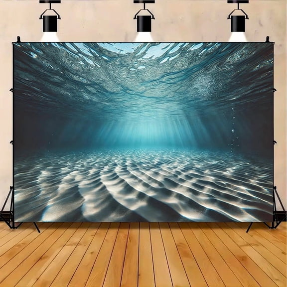 Blue Deep Ocean Backdrop Under The Sea Sun Rays Water Wave Ripple Underwater Background Diving Under The Sea Birthday Party Decorations Banner Supplies Photo Booth Props