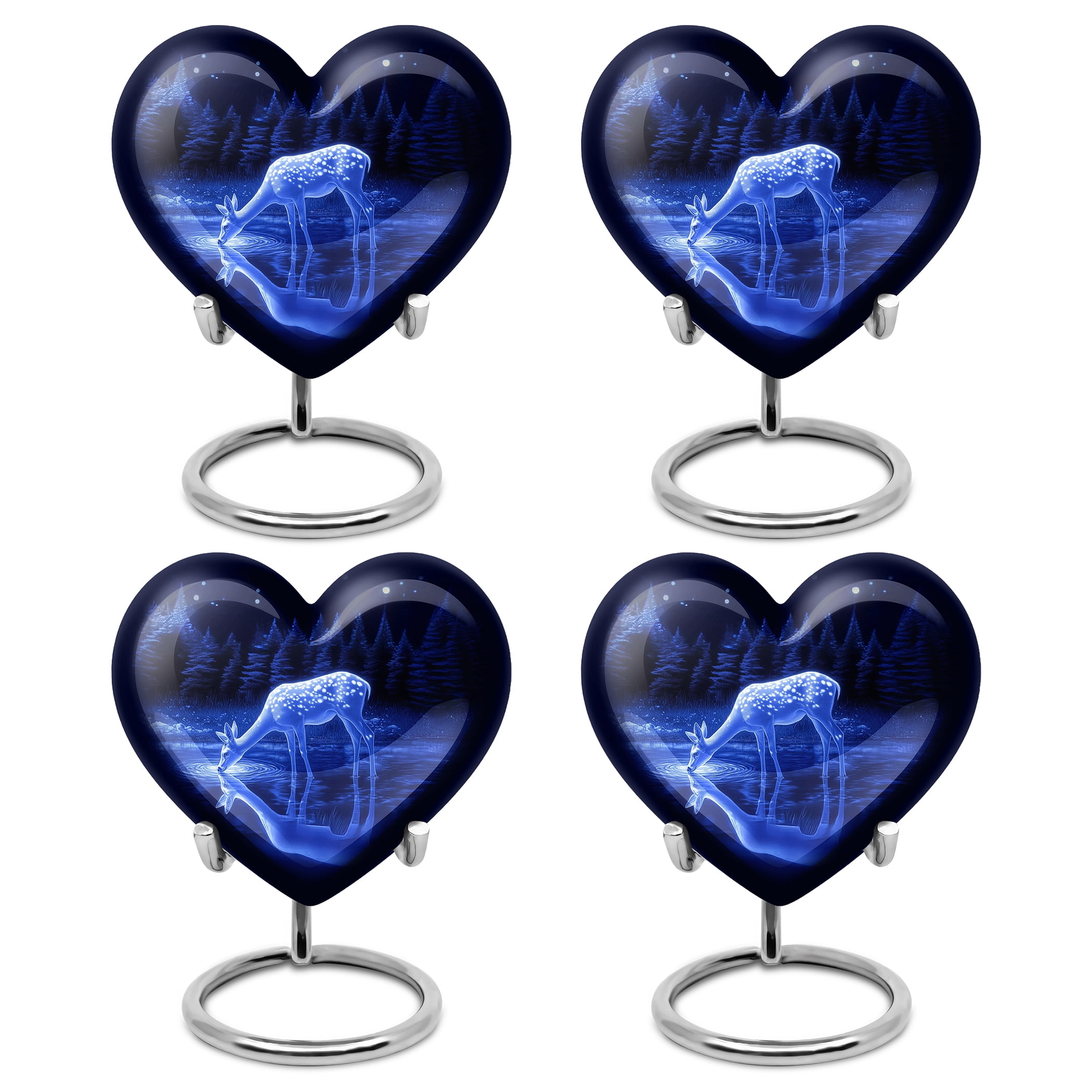 Blue Deer Urn, Keepsake Urns for Human Ashes, Urns for Human Ashes Adult male dad, Mini Urns for Human Ashes Women, Adult Urns for Human Ashes men(Size - 3inch, 4 Pcs)