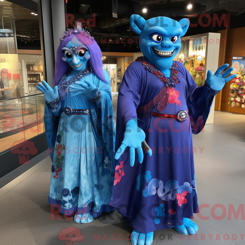 Blue Demon REDBROKOLY mascot costume character dressed with a Maxi ...