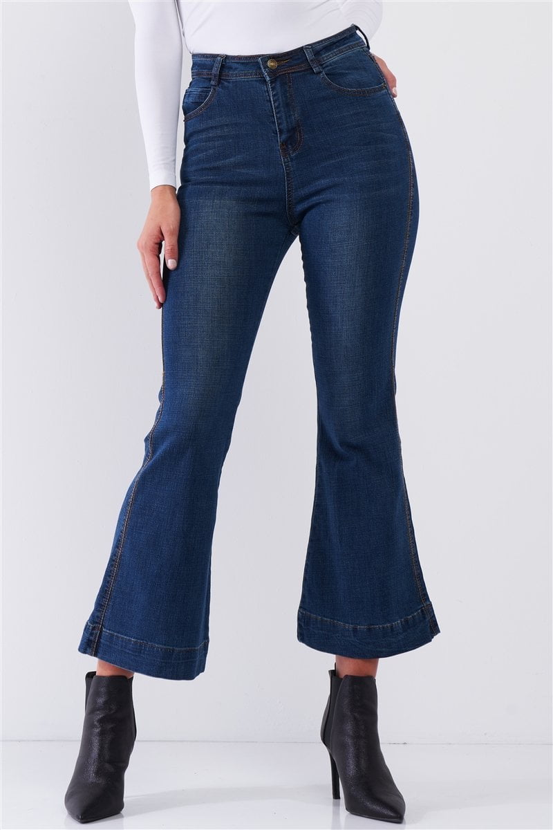 Ankle length bell bottom best sale jeans