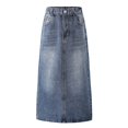 thumbnail image 1 of Blue Denim Mid Length Skirt For Girls 2025 Spring New Casual Denim Bottom, 1 of 7