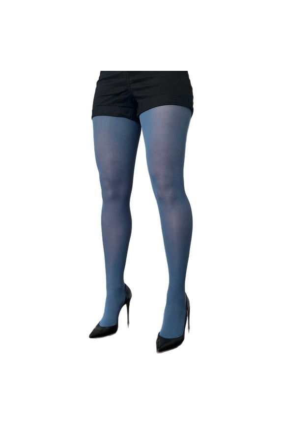 Blue Denim Opaque Tights Plus Size for Women - from XL to 5XL