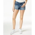 thumbnail image 1 of Blue Desire Juniors Star Embroidered Raw Edge Denim Shorts Rivington 15, 1 of 1