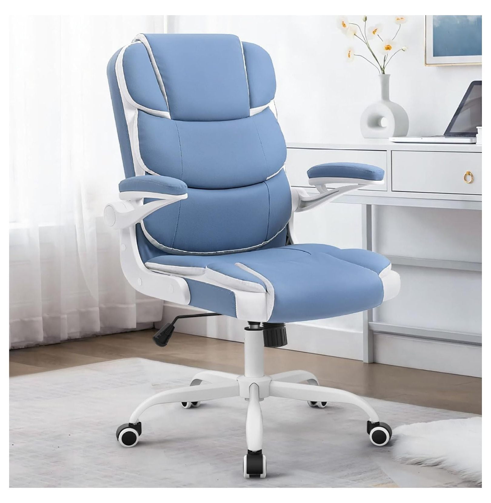 Blue Desk Chair Ergonomic Office Chair Lumbar Support Desk Chairs with