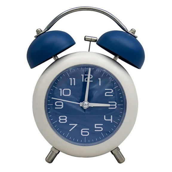 Blue Desktop Electronic Alarm Clock Smart Children Student Bedside Night Light Silent Bells