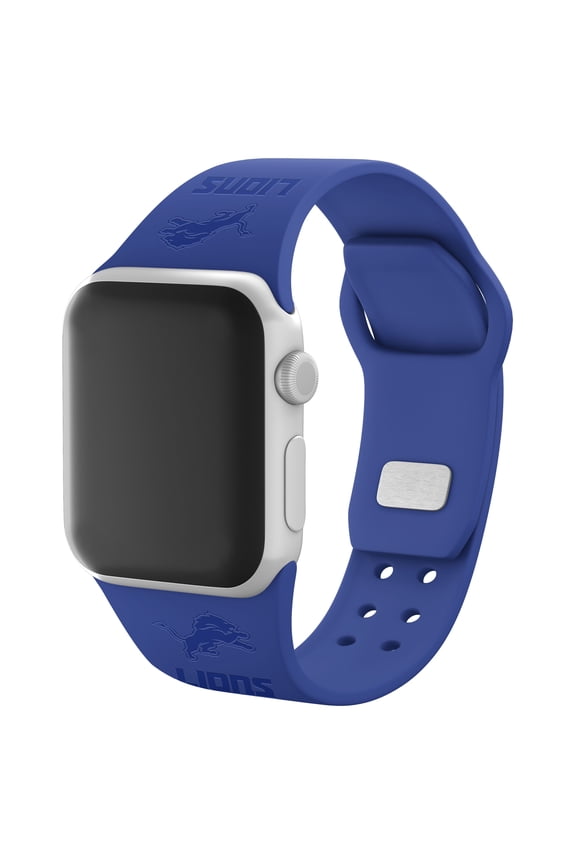 Blue Detroit Lions Debossed Silicone Apple Watch Band