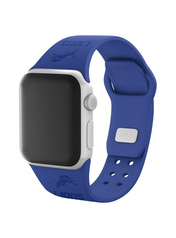 Blue Detroit Lions Debossed Silicone Apple Watch Band
