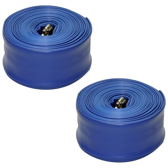 Blue Devil Backwash Hose, 2" x 50' w/ Clamp, Shrink Wrapped (22 mil hose) 2 Pack