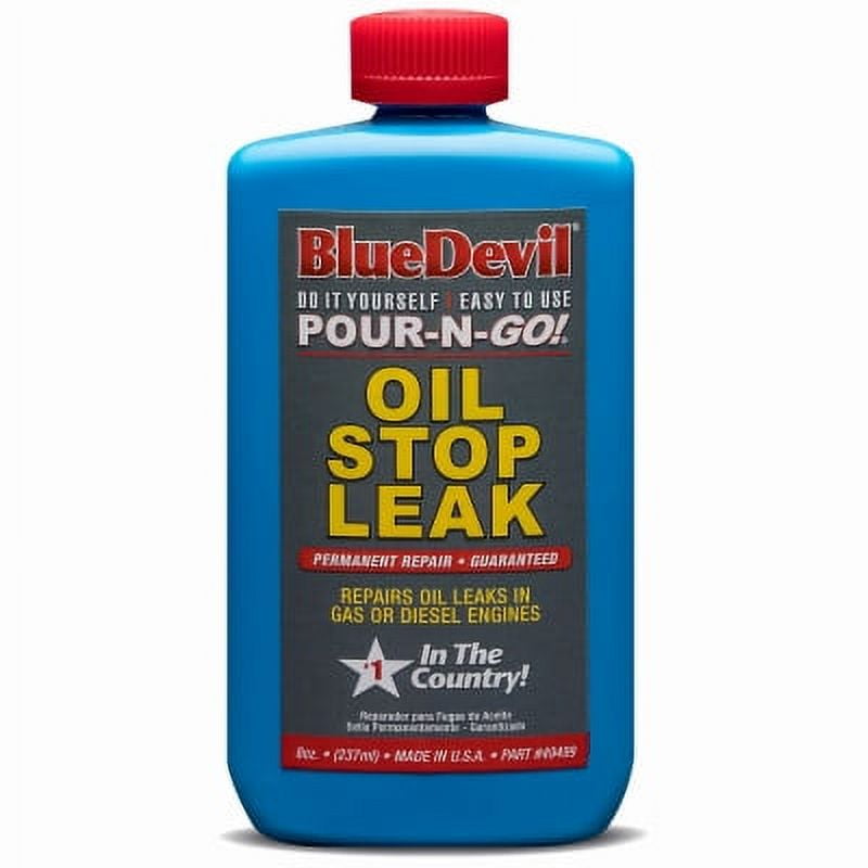 Blue Devil 8OZ Oil Stop Leak. Guaranteed to permanently seal seeping o