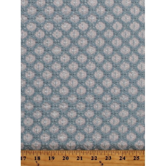 Blue Diagonal Lace Diamond Polyester Fabric by the Yard (7671R-9L)