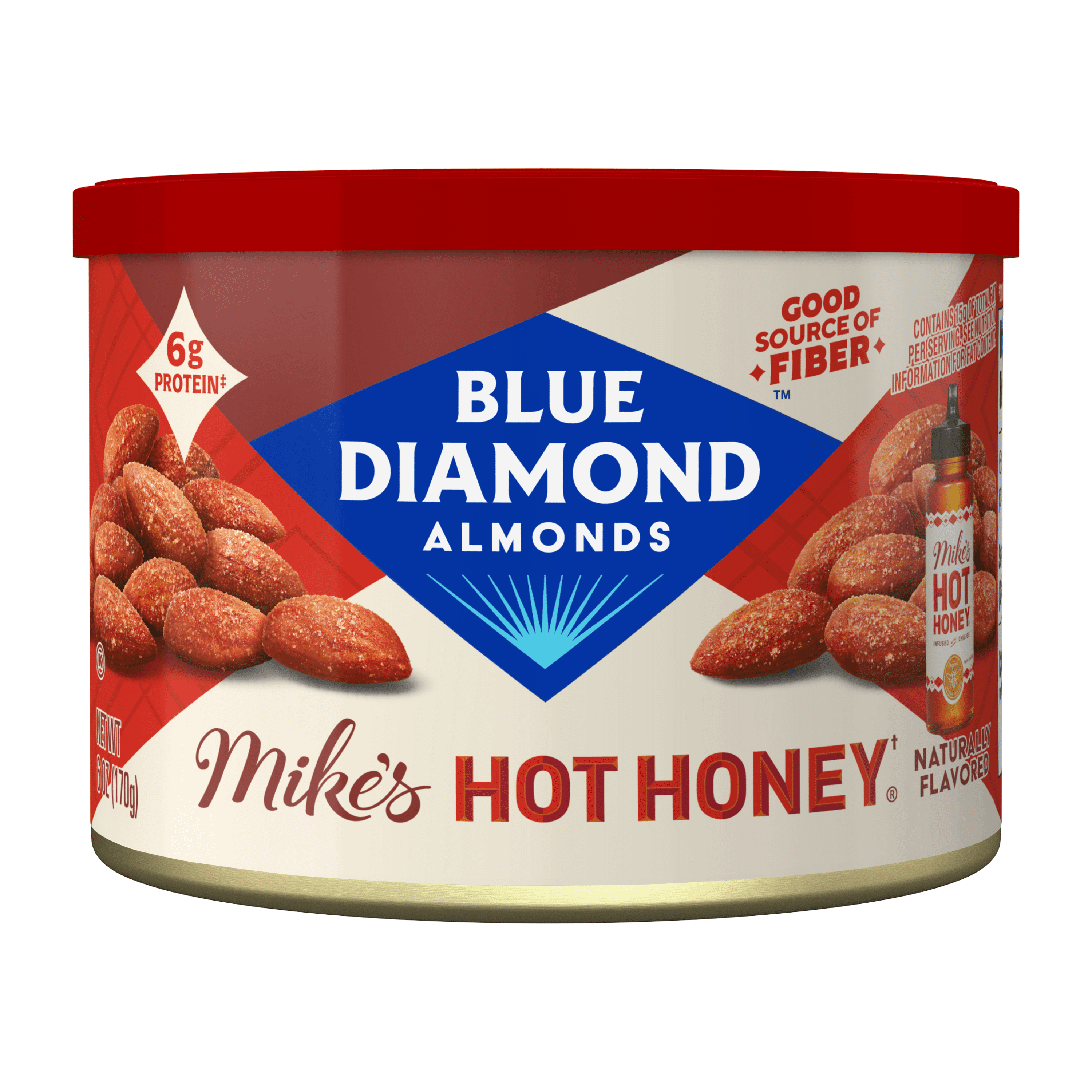 Blue Diamond Almonds Hot Honey Flavored Snack Nuts 6 oz Resealable Can Spicy Sweet - Walmart.com