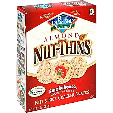 Blue Diamond Almond Nut-Thins Nut & Rice Cracker Snacks Smokehouse -- 4.25 oz