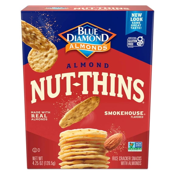 Blue Diamond Almond Nut-Thins Nut & Rice Cracker Snacks Smokehouse4.25 oz