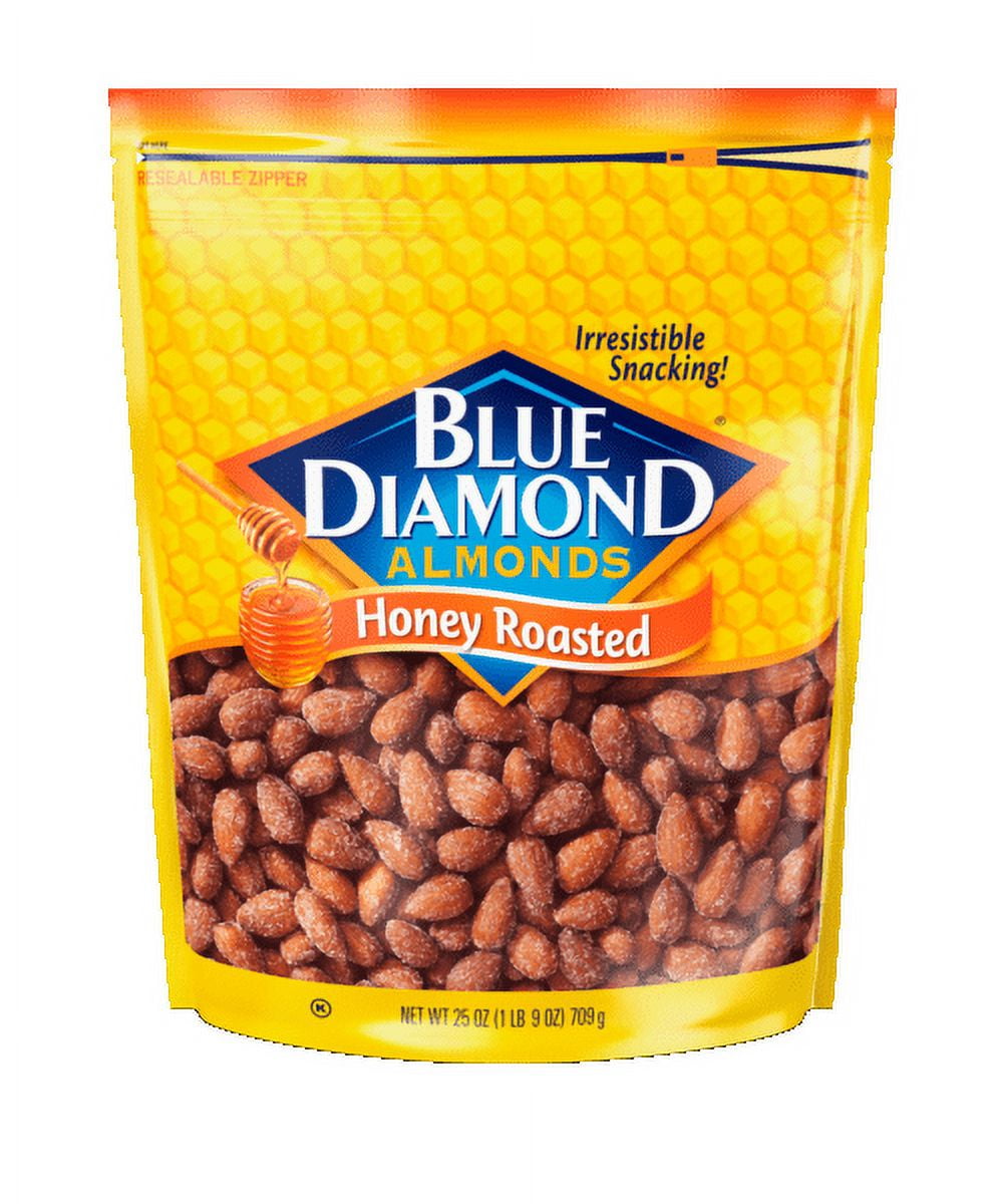 Blue Diamond Almonds, Sweet Flavored Honey Roasted Snack Nuts Great for Snacks, Lunch, and Dessert Treats, 25 oz.