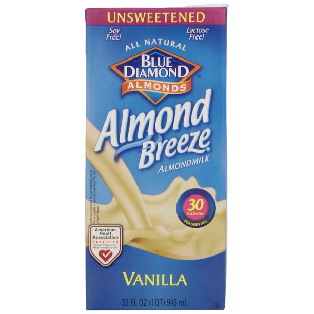 Blue Diamond Almonds Almond Breeze Almond Milk Unsweetened Vanilla, 32