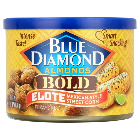 Blue Diamond Almonds, BOLD Elote Mexican Street Corn Flavored Snack Nuts, 6 Ounce Resealable Can
