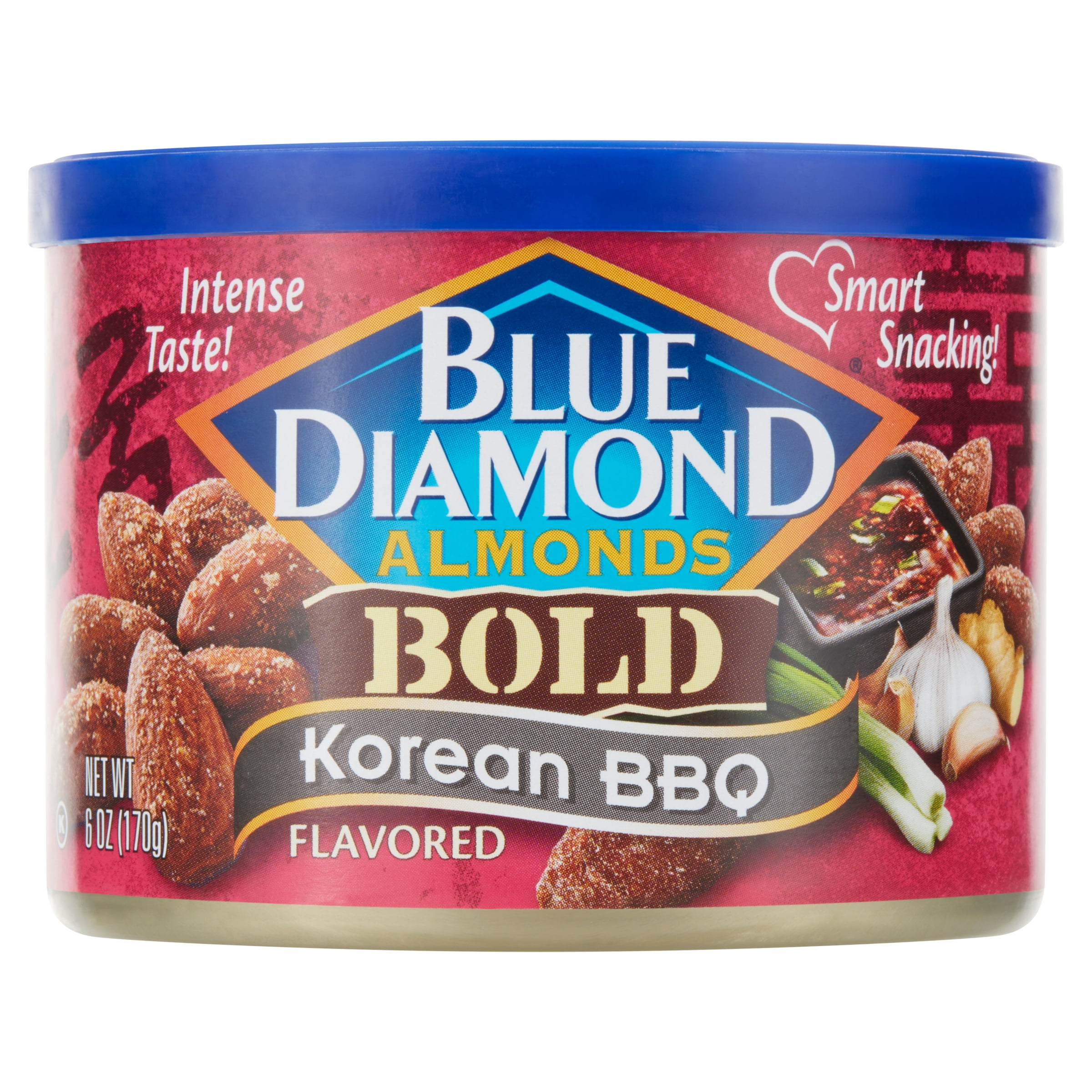 Blue Diamond Almonds, BOLD Korean BBQ Snack Nuts, 6 Ounce Resealable