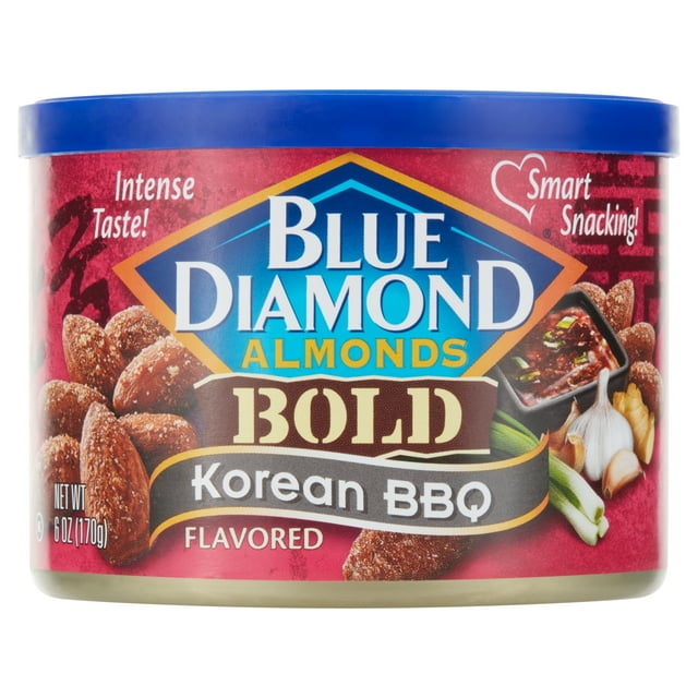 Blue Diamond Almonds, BOLD Korean BBQ Snack Nuts, 6 Ounce Resealable