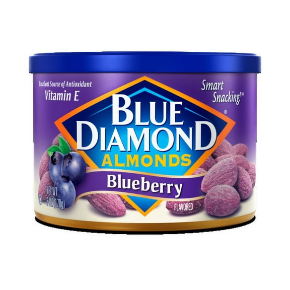 Blue Diamond Almonds, Blueberry Flavored Snack Nuts perfect for Snacking and On-the-Go, 6 oz.