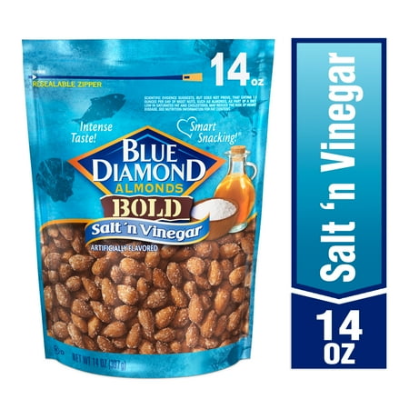 Blue Diamond Almonds, Bold Salt 'n Vinegar Snack Nuts Perfect for Snacking, On-the-go, and Salty Treats, 14 oz