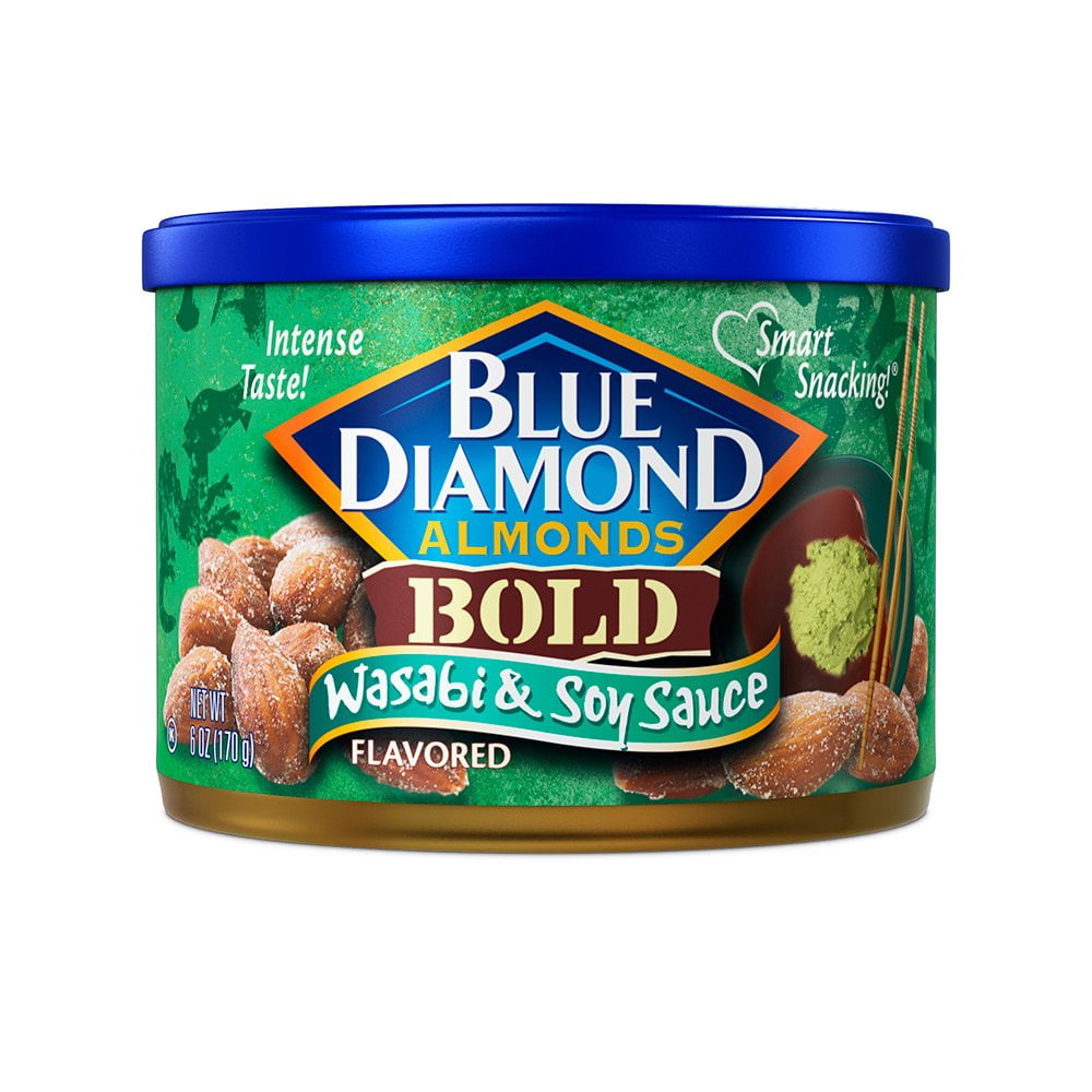 Blue Diamond Almonds, Bold Wasabi \u0026 Soy Sauce, 6 Oz