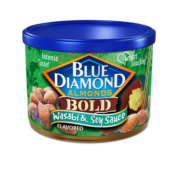 Blue Diamond, Almonds, Bold Wasabi and Soy, 6 ounce Can (3 Pack)