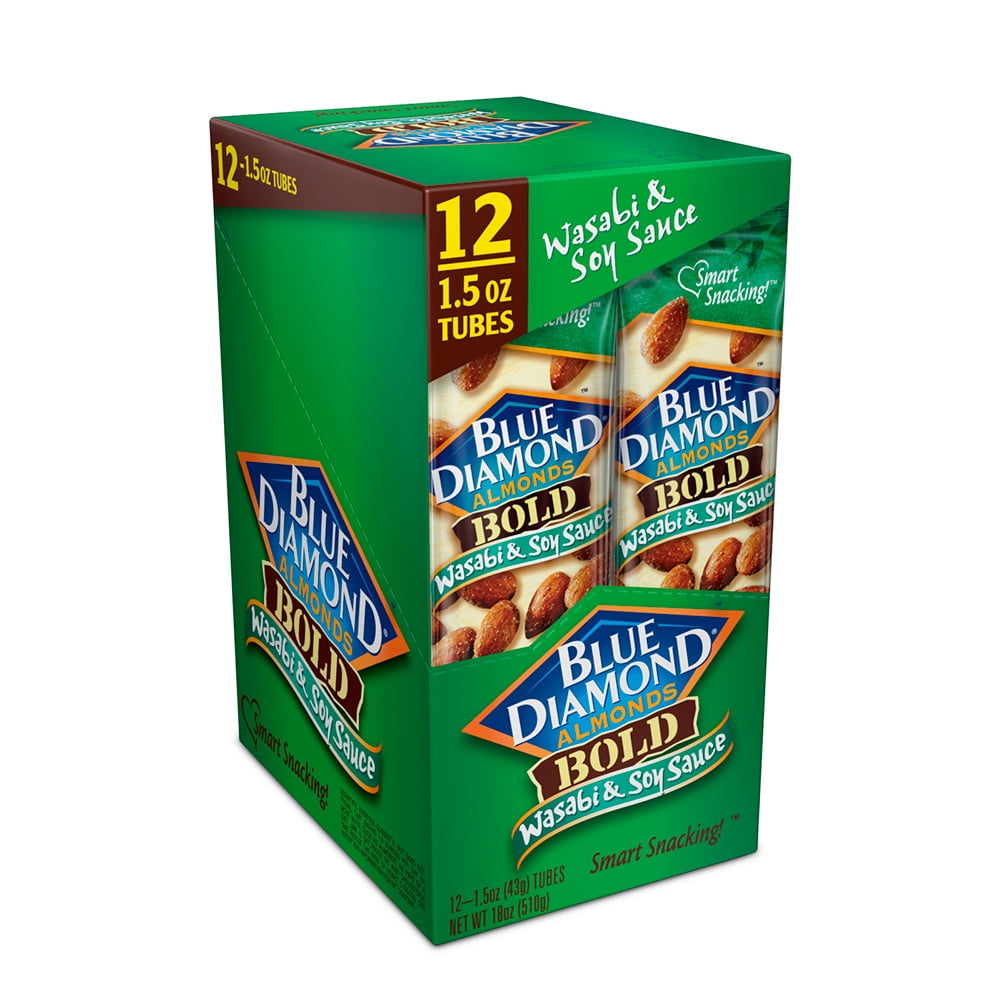 Blue Diamond Almonds Bold Wasabi & Soy Sauce Almonds, 1.5 Oz., 12 Count