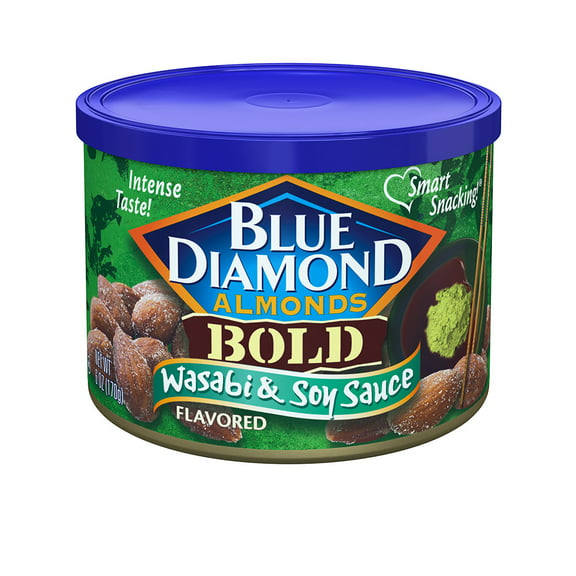 Blue Diamond Almonds, Bold Wasabi & Soy Sauce Flavored Snack Nuts perfect for snacking and on-the-go, 6 oz