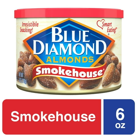 Blue Diamond Almonds, Classic Smokehouse Flavored Healthy Snack Nuts Perfect for Snacking and On-The-Go, 6 oz