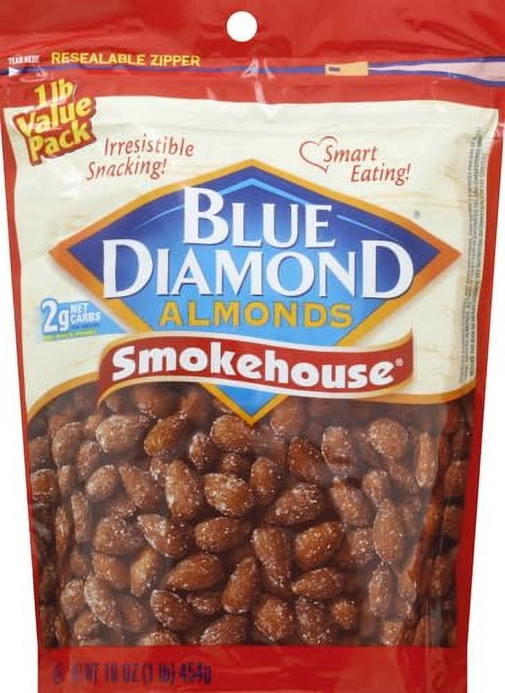 Blue Diamond Almonds Gluten Free Smokehouse Flavored Snack Nuts, 16 Oz ...