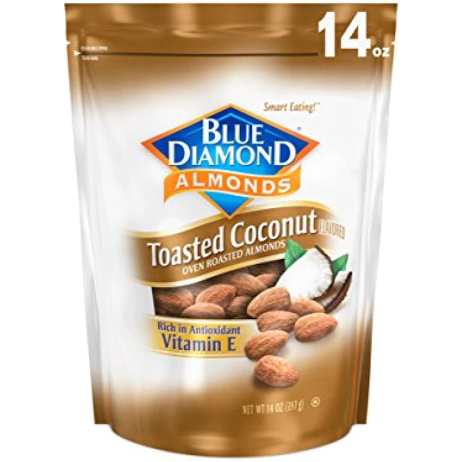 Blue Diamond Almonds Gluten Free Toasted Coconut Flavored Snack Nuts