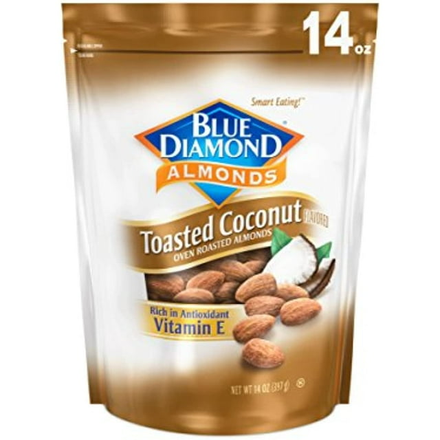 Blue Diamond Almonds Gluten Free Toasted Coconut Flavored Snack Nuts