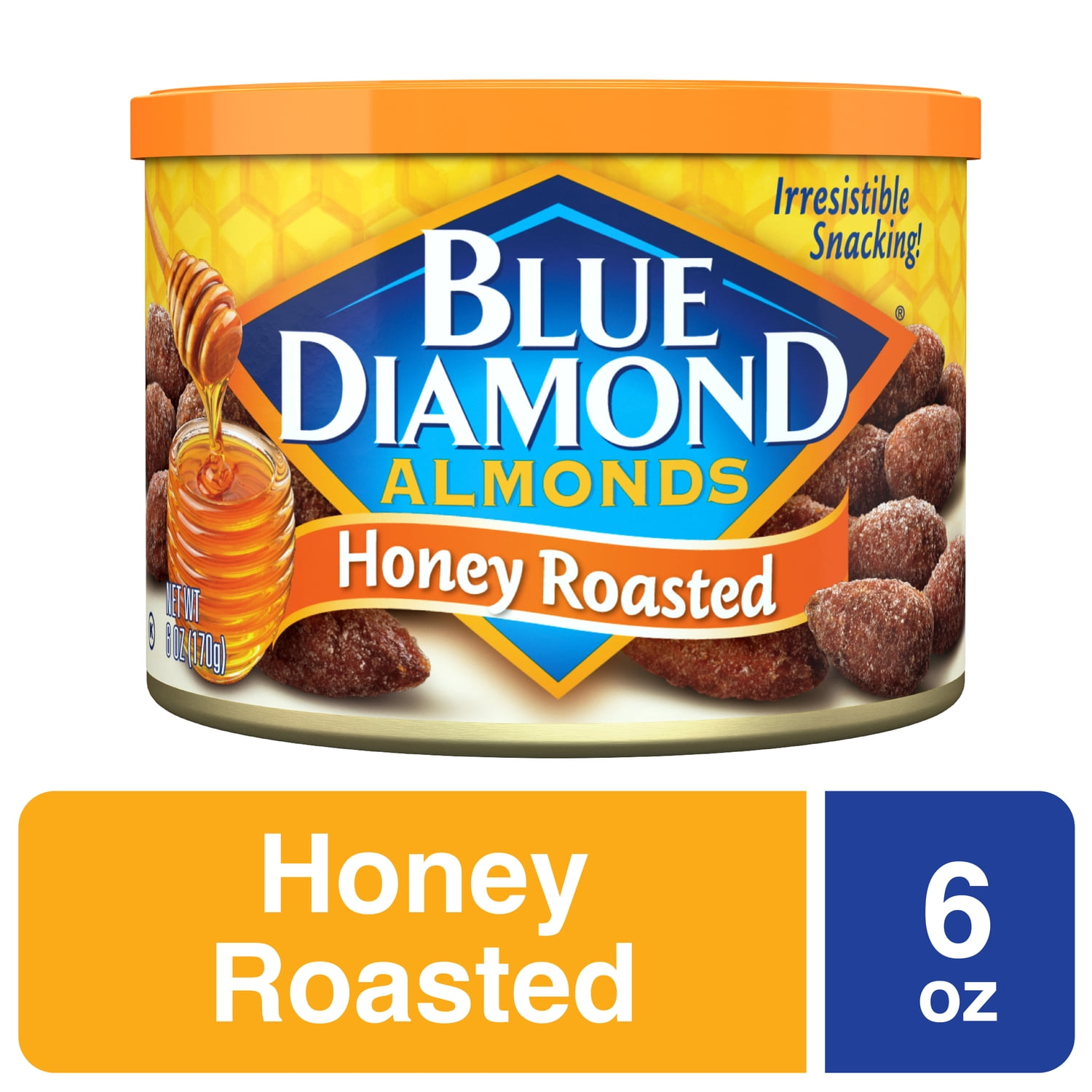 Blue Diamond Almonds Honey Roasted Flavored Snack Nuts perfect for snacking and on-the-go, 6 oz