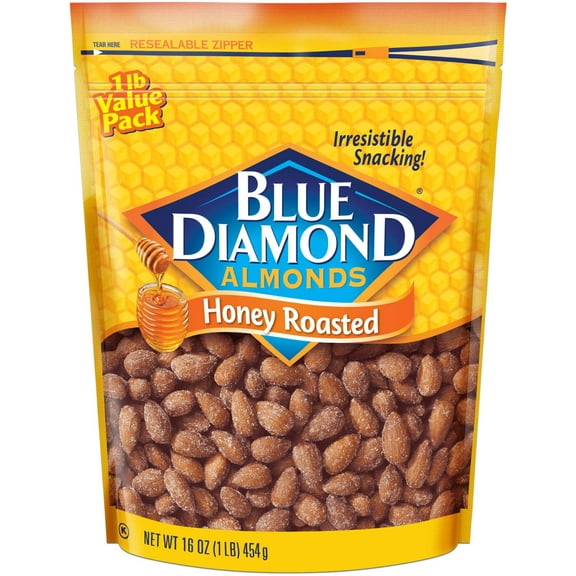 Blue Diamond Almonds Honey Roasted Snack (Pack of 16)
