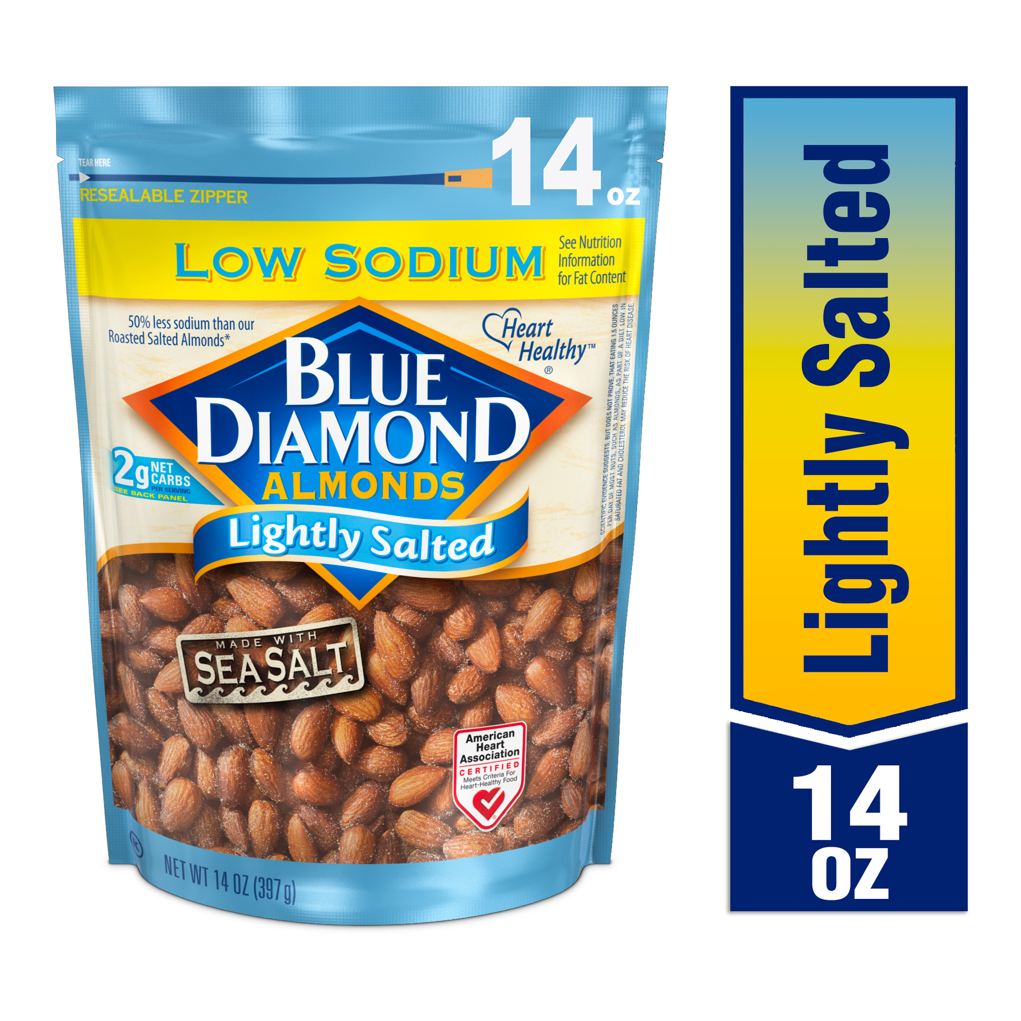 Blue Diamond Almonds, Lightly Salted Flavored Snack Nuts Perfect for Healthy Snacking, 14 oz - image 1 of 7