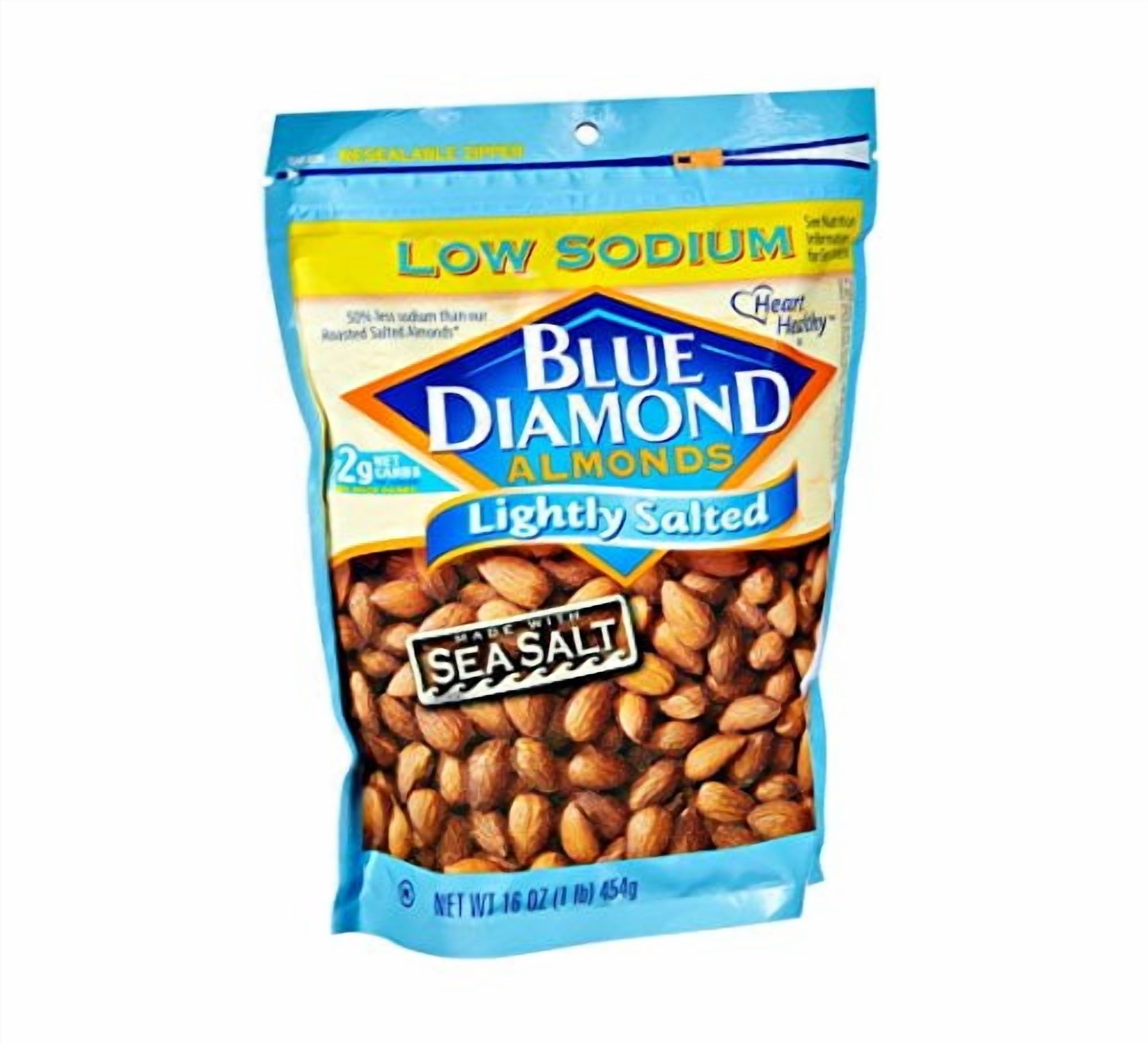 Blue Diamond Almonds Lightly Salted Low Sodium, 16 oz - Case of 6