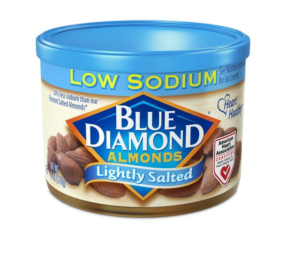 Blue Diamond Almonds, Lightly Salted, Low Sodium, 6 Ounce