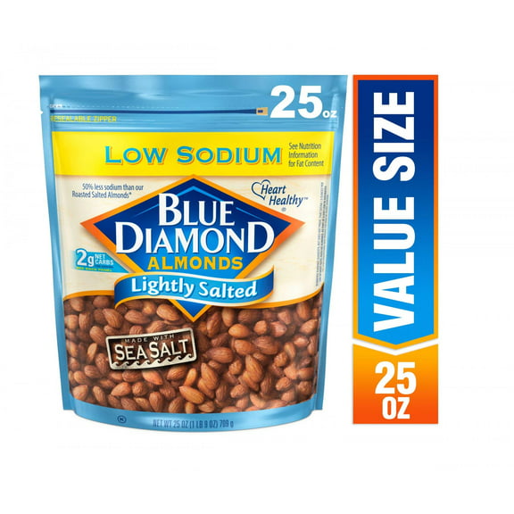 Blue Diamond Almonds, Lightly Salted Snack Almonds perfect for lunches and on-the-go, 25 oz.