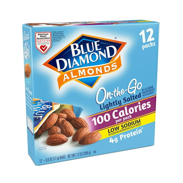 Blue Diamond Almonds, Lightly salted, 100 calorie packs 12 Ct