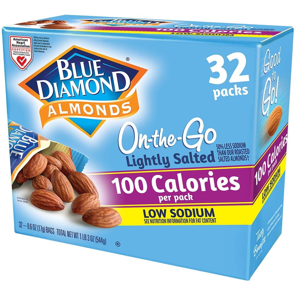 Blue Diamond Almonds Low MSF2 Sodium Lightly Salted Snack Nuts, 100