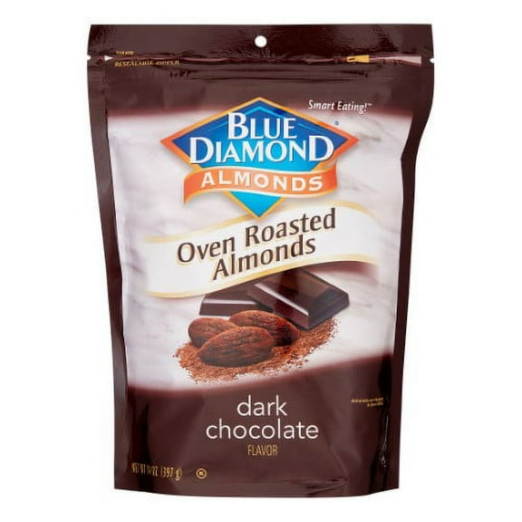 Blue Diamond Almonds, Natural Oven Roasted Almonds, Dark Chocolate (Pack of 32)