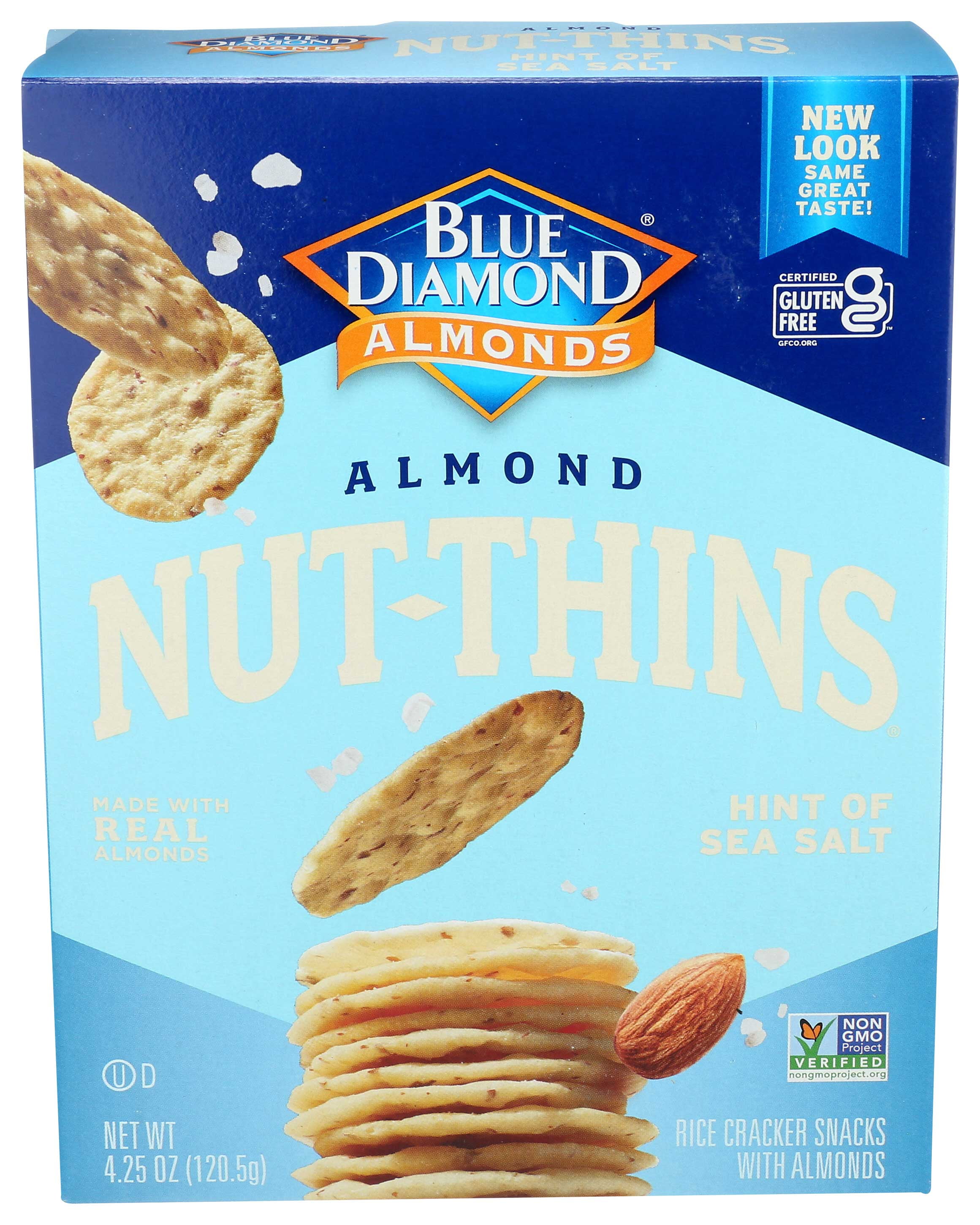 Blue Diamond Almonds Nut Thins Gluten Free Cracker Crisps, Hint of Sea