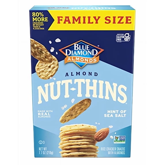 Blue Diamond Almonds Nut-Thins Gluten Free Cracker Crisps (Pack of 18)